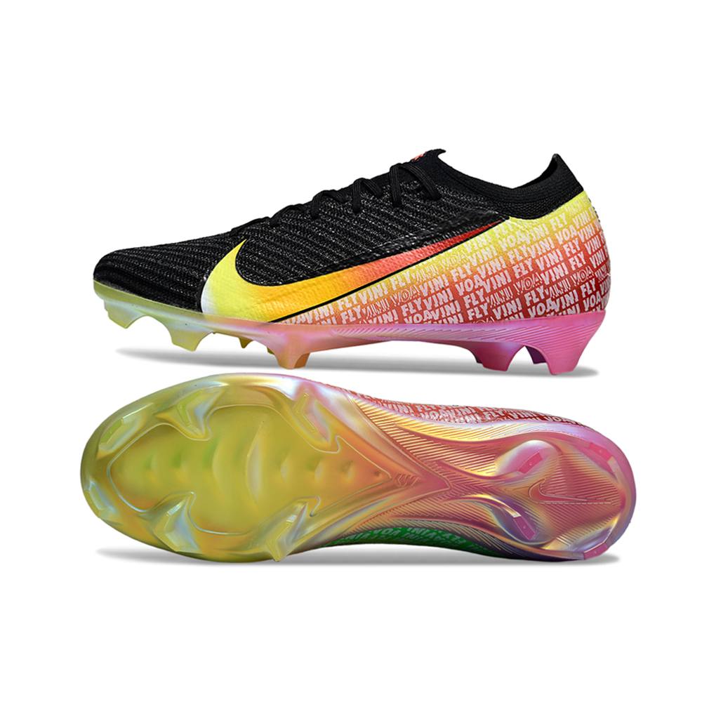 Chuteira Campo Nike Air Zoom Mercurial Vapor 16 Elite FG Preto, Laranja e Amarelo 