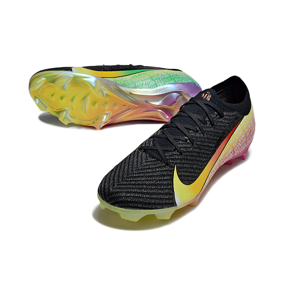 Chuteira Campo Nike Air Zoom Mercurial Vapor 16 Elite FG Preto, Laranja e Amarelo 