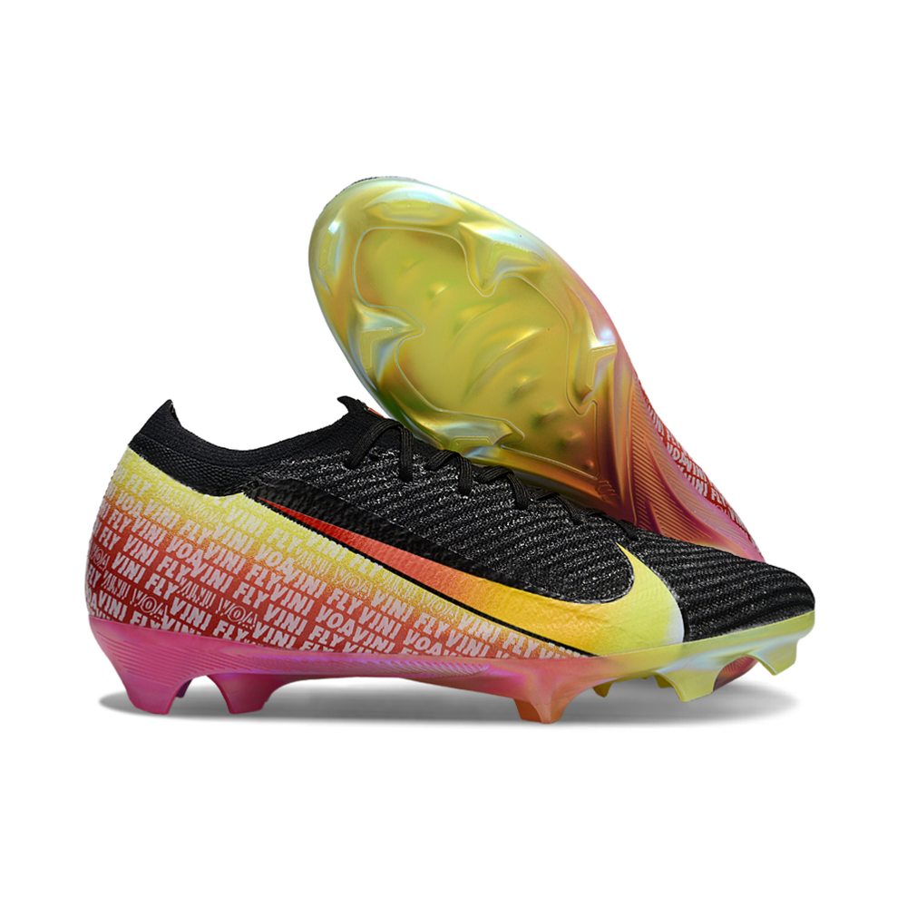 Chuteira Campo Nike Air Zoom Mercurial Vapor 16 Elite FG Preto, Laranja e Amarelo 