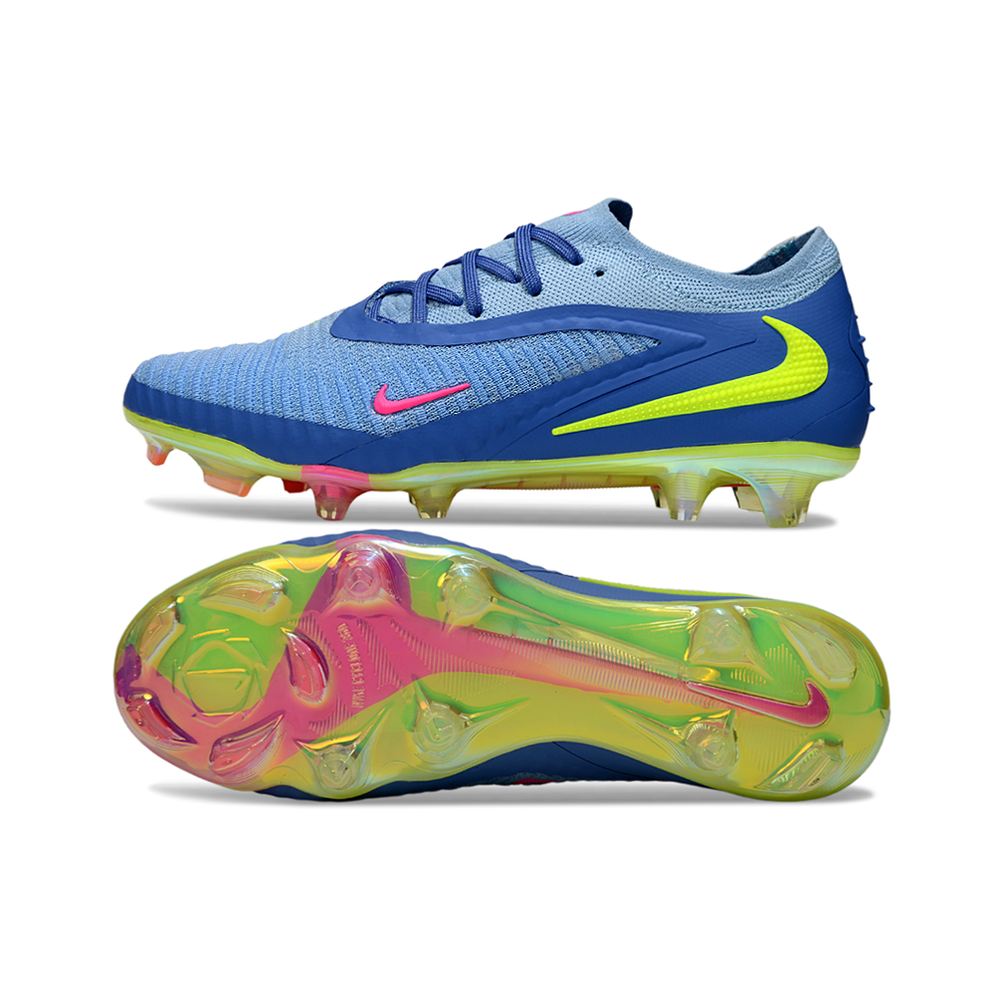 Chuteira Campo Nike Phantom GX 3 Elite FG Azul, Verde e Rosa