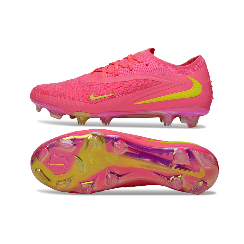 Chuteira Campo Nike Phantom GX 3 Elite FG Rosa e Verde