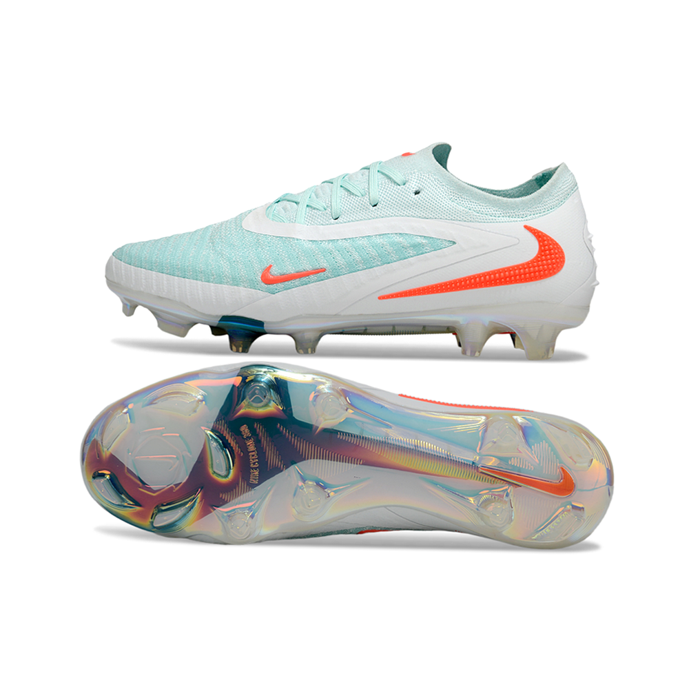 Chuteira Campo Nike Phantom GX 3 Elite FG Verde, Branco e Laranja