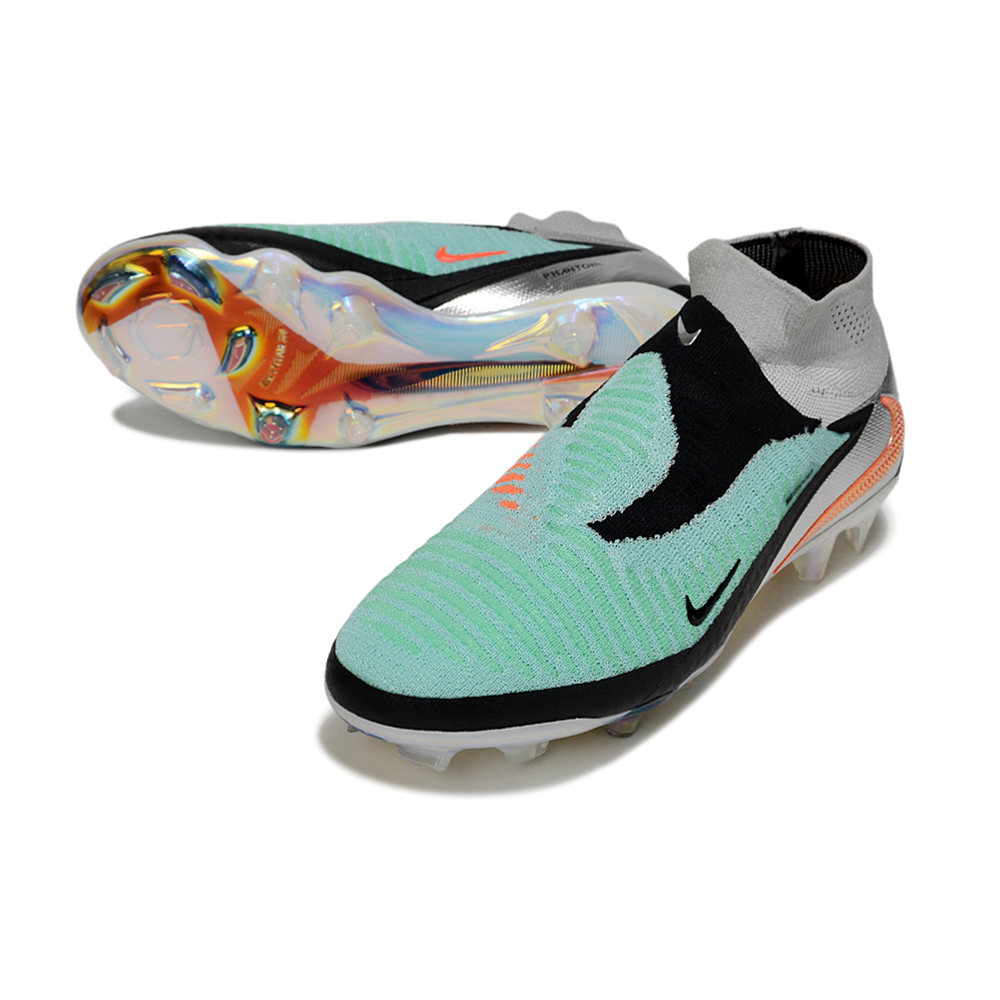 Chuteira Campo Nike Phantom GX 6 Elite FG Verde, Preto, Prata e Laranja