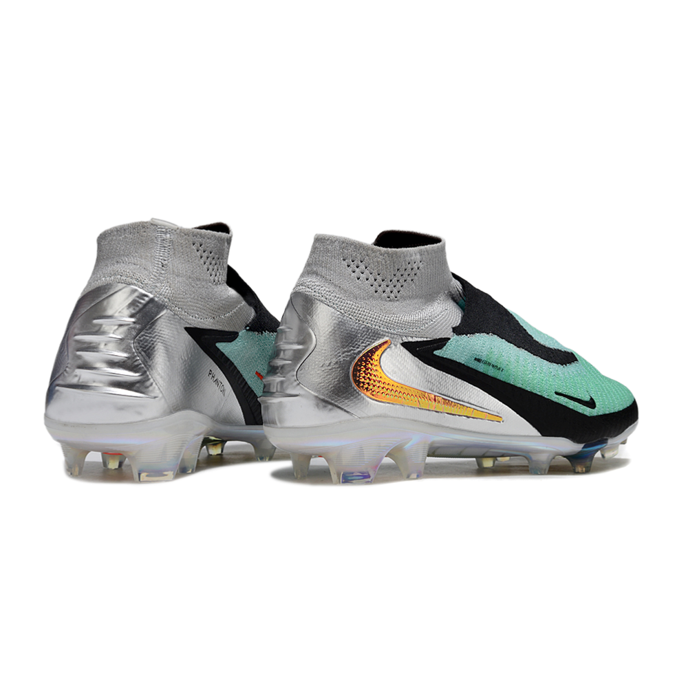 Chuteira Campo Nike Phantom GX 6 Elite FG Verde, Preto, Prata e Laranja