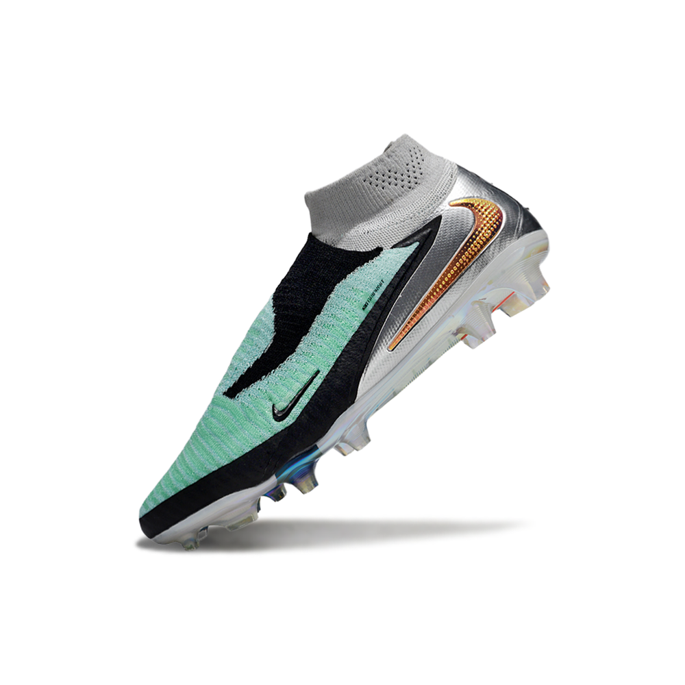 Chuteira Campo Nike Phantom GX 6 Elite FG Verde, Preto, Prata e Laranja