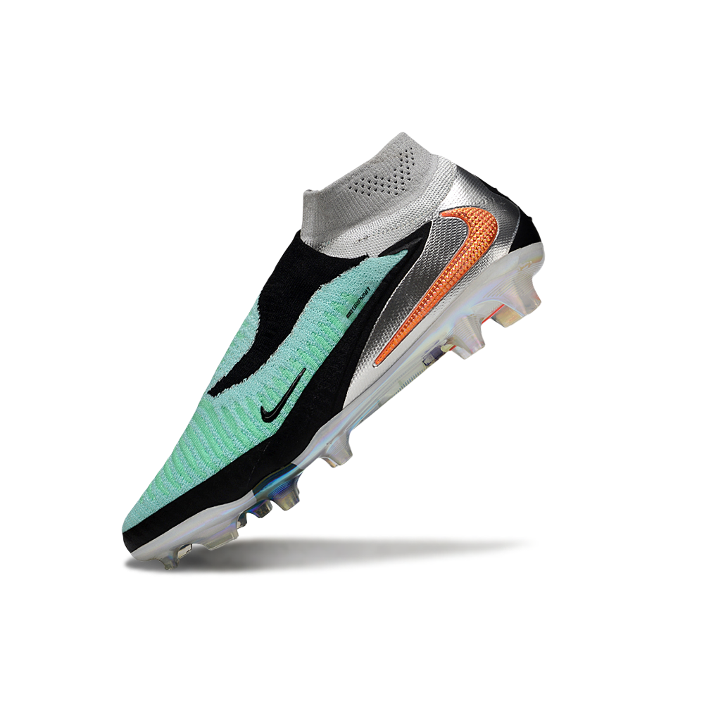 Chuteira Campo Nike Phantom GX 6 Elite FG Verde, Preto, Prata e Laranja