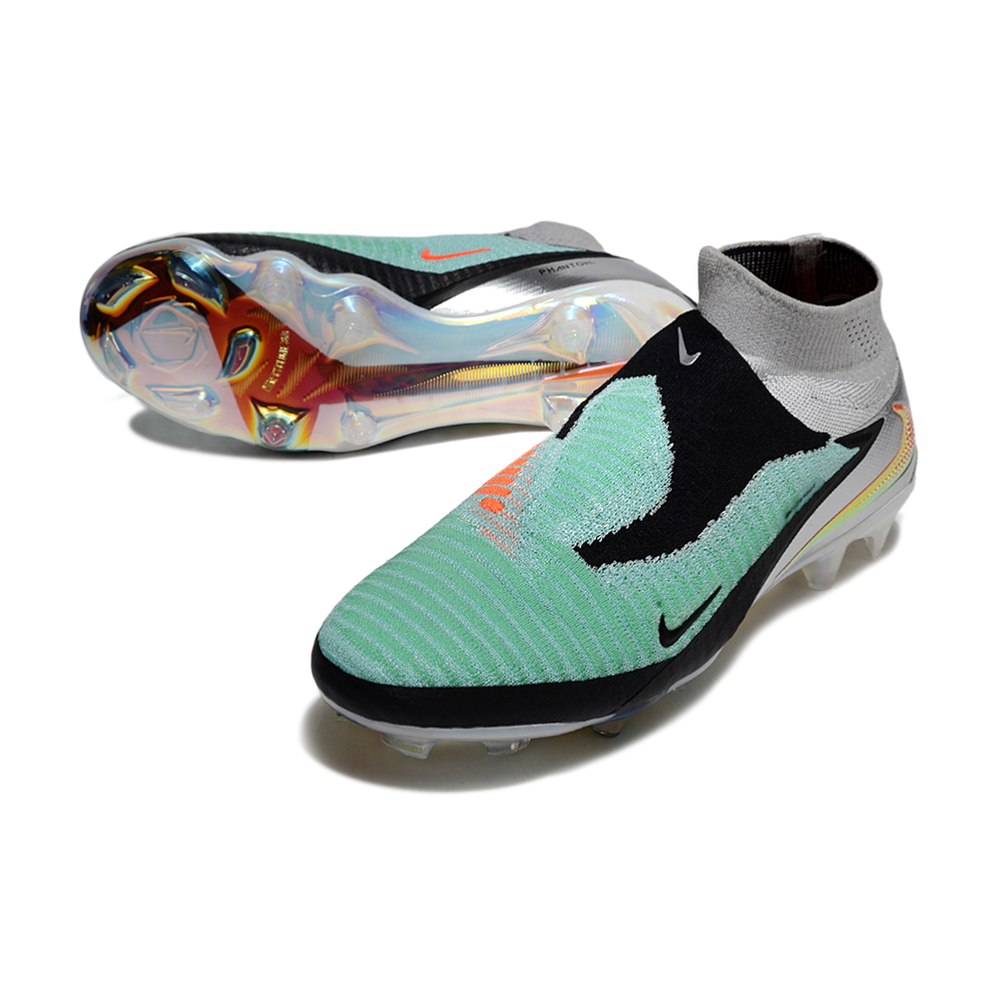 Chuteira Campo Nike Phantom GX 6 Elite FG Verde, Preto, Prata e Laranja