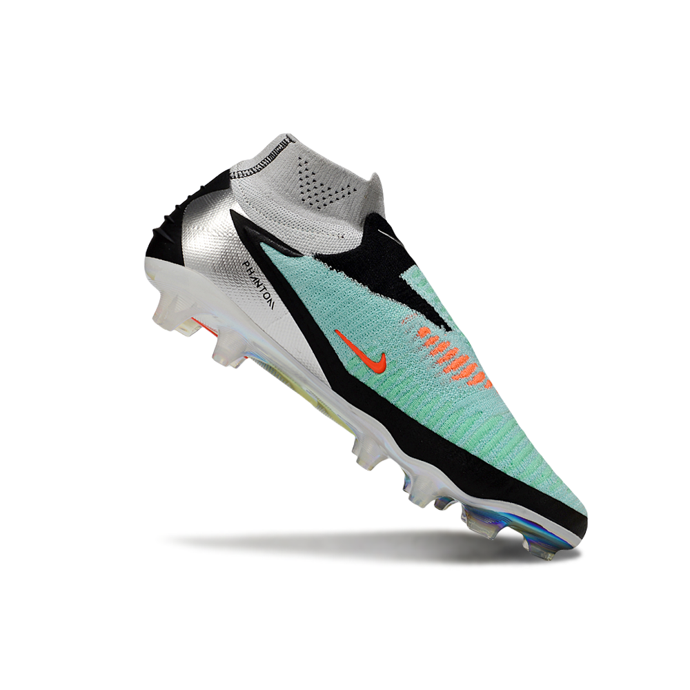 Chuteira Campo Nike Phantom GX 6 Elite FG Verde, Preto, Prata e Laranja