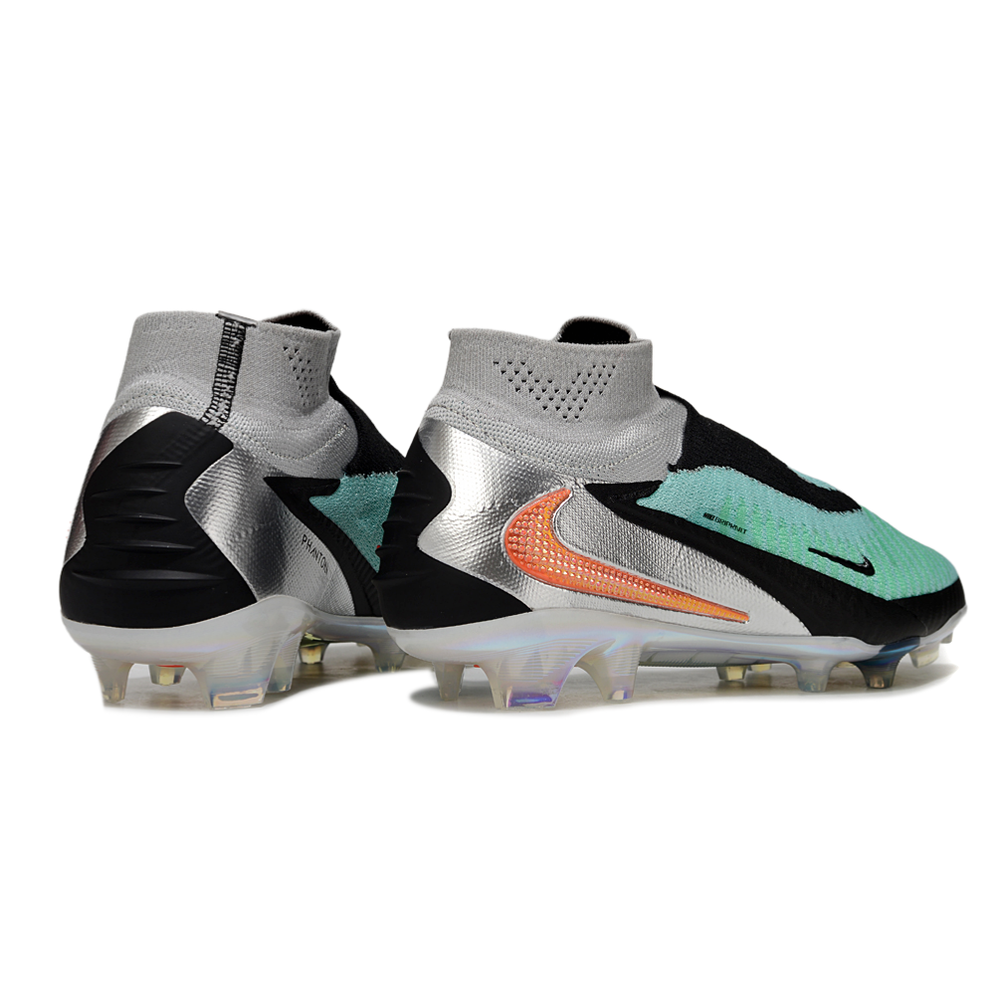 Chuteira Campo Nike Phantom GX 6 Elite FG Verde, Preto, Prata e Laranja