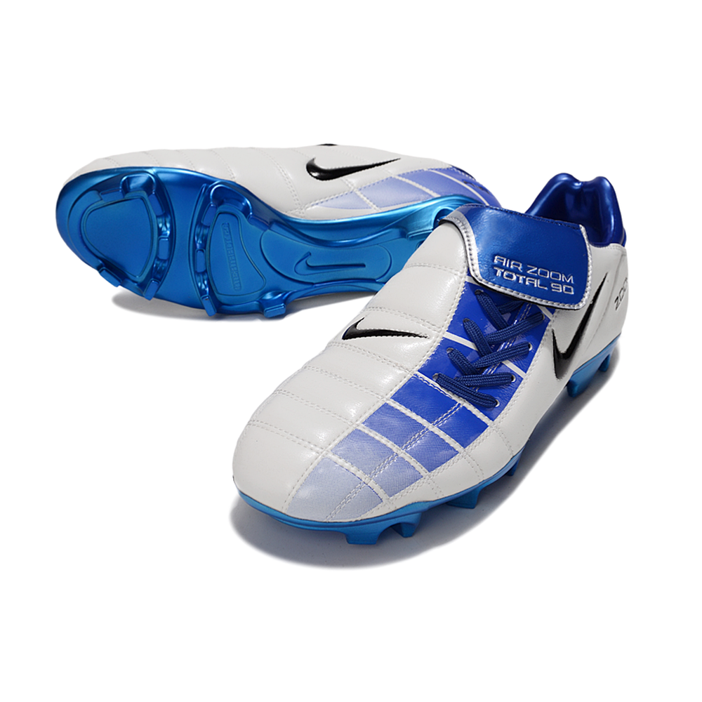 Chuteira Campo Nike Total 90 FG Branca e Azul