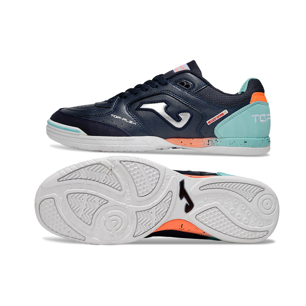 Chuteira Futsal Joma Top Flex Rebound IC Azul e Branco