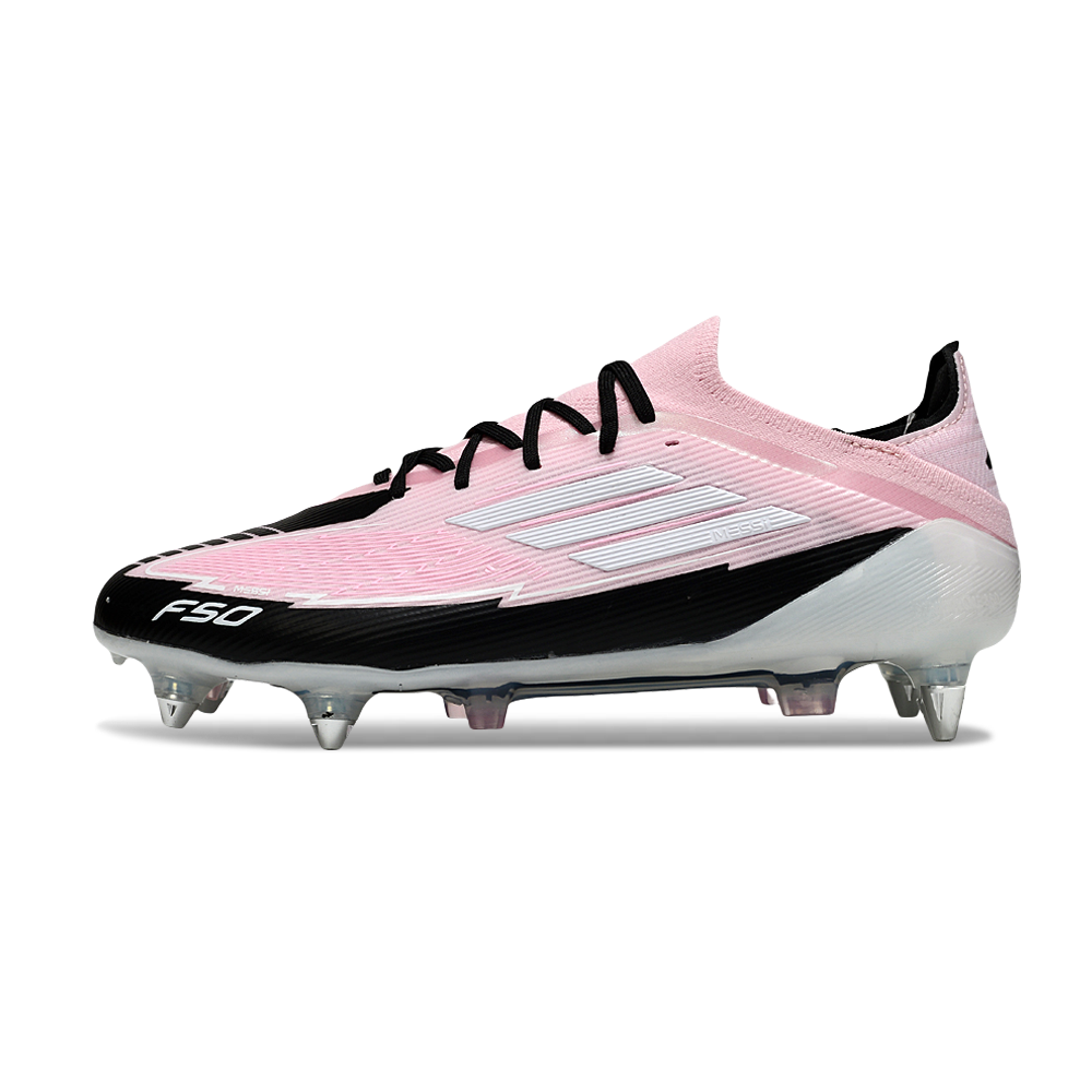 Chuteira Campo Adidas F50 Ponta de Aluminio Rosa e Preto 