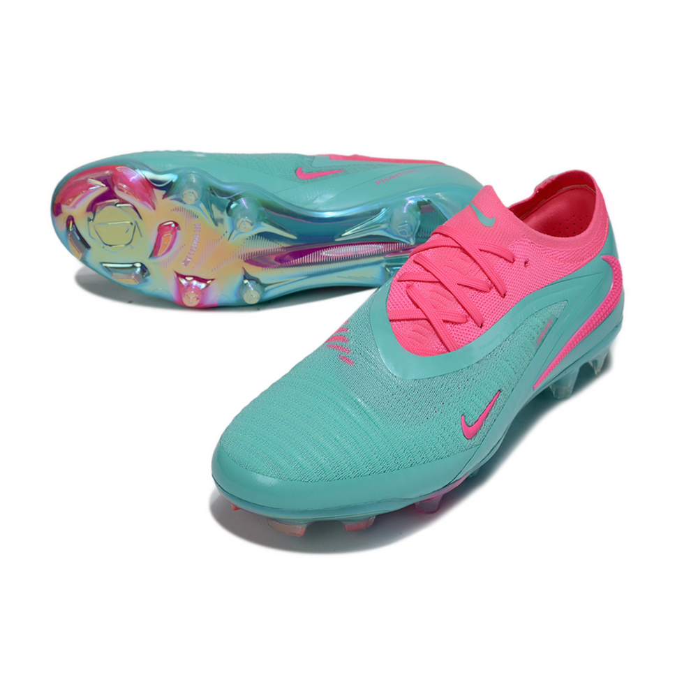 Chuteira Campo Nike Phantom GX 3 Elite FG Verde e Rosa