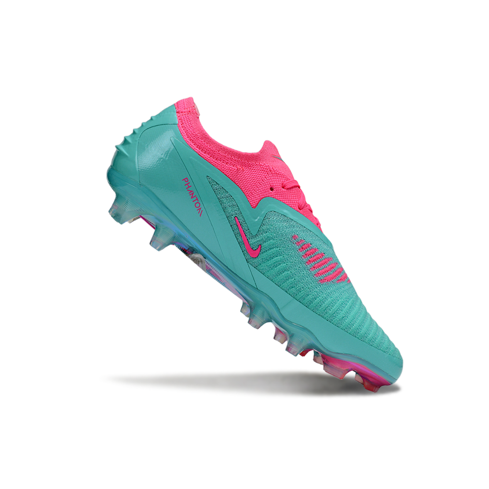 Chuteira Campo Nike Phantom GX 3 Elite FG Verde e Rosa