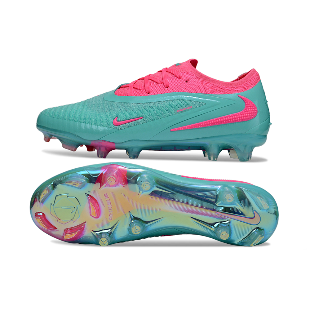 Chuteira Campo Nike Phantom GX 3 Elite FG Verde e Rosa
