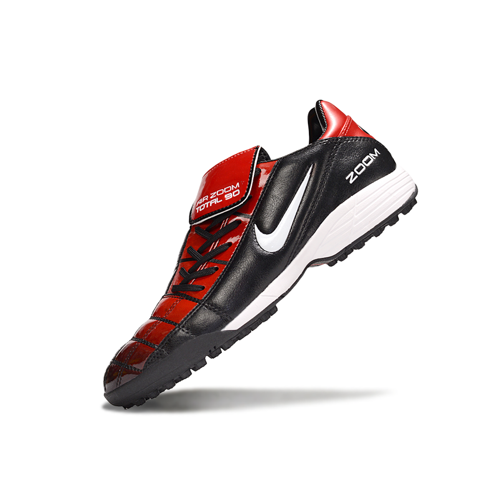 Chuteira Society Nike Total 90 TF Preto e Vermelho 