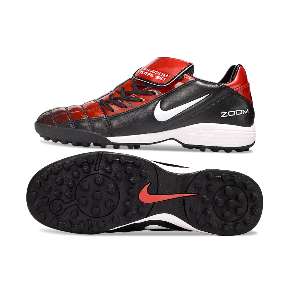Chuteira Society Nike Total 90 TF Preto e Vermelho 