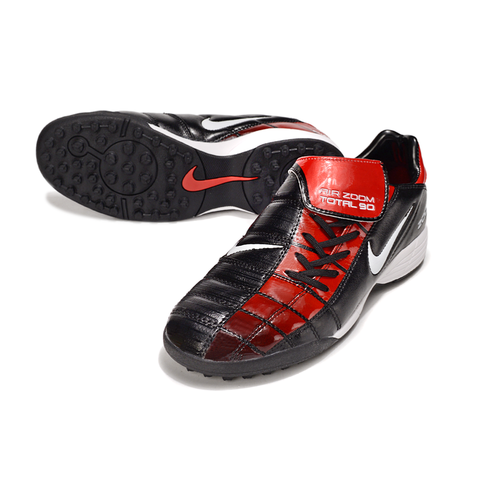 Chuteira Society Nike Total 90 TF Preto e Vermelho 