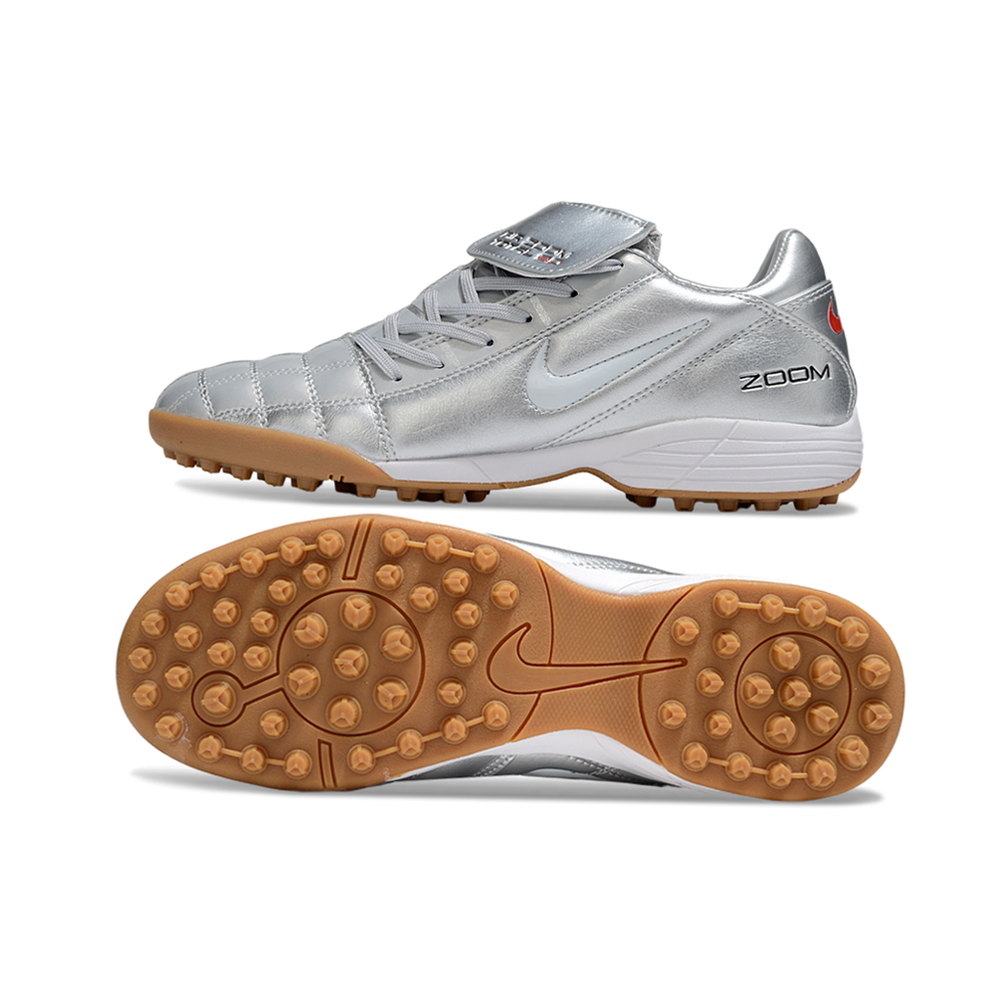 Chuteira Society Nike Total 90 TF Prata 