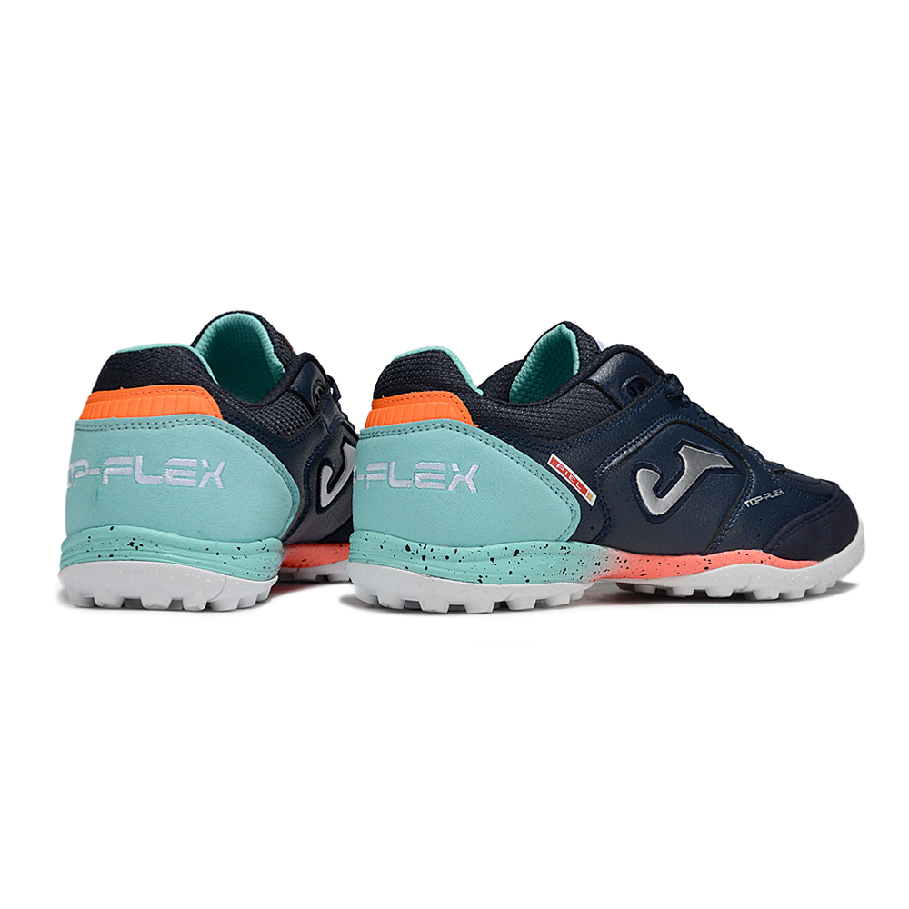 Chuteira Society Joma Top Flex TF Azul e Verde