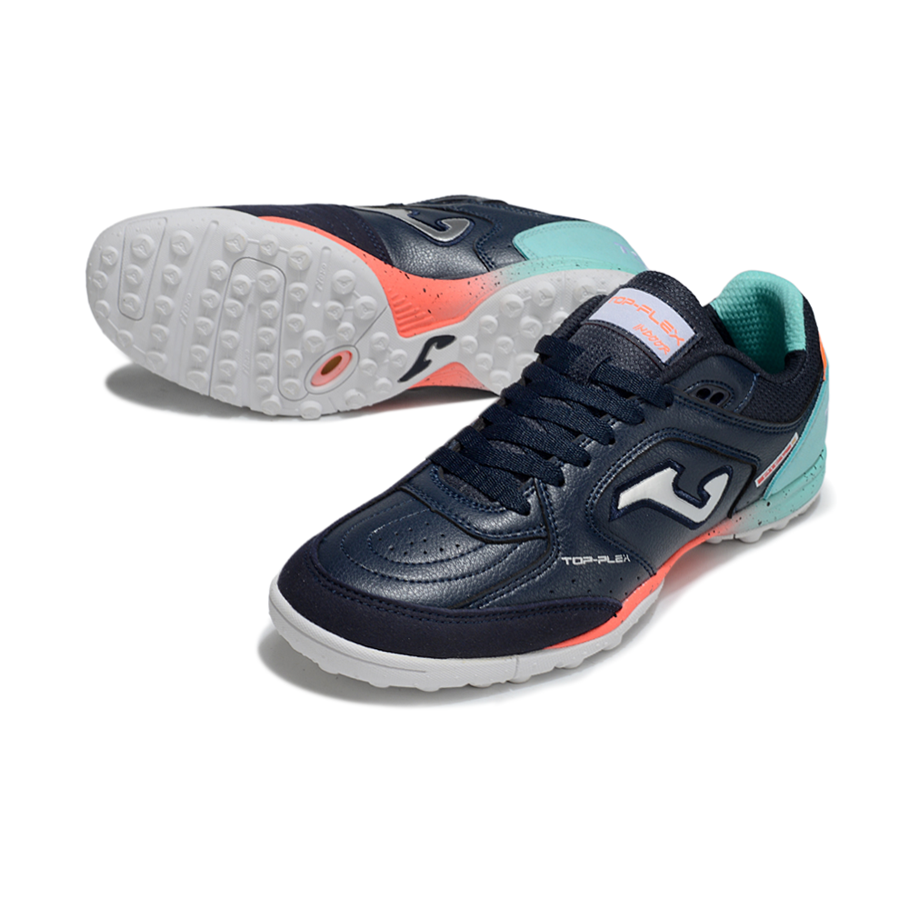 Chuteira Society Joma Top Flex TF Azul e Verde