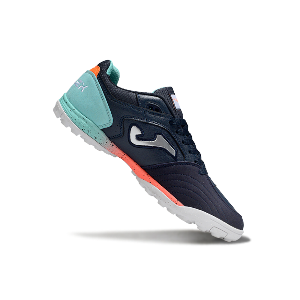 Chuteira Society Joma Top Flex TF Azul e Verde