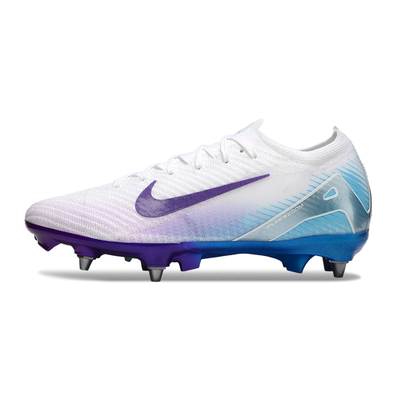 Chuteira Campo Nike Air Zoom Mercurial Vapor 16 Elite Trava Mista Branco, Roxo e Azul