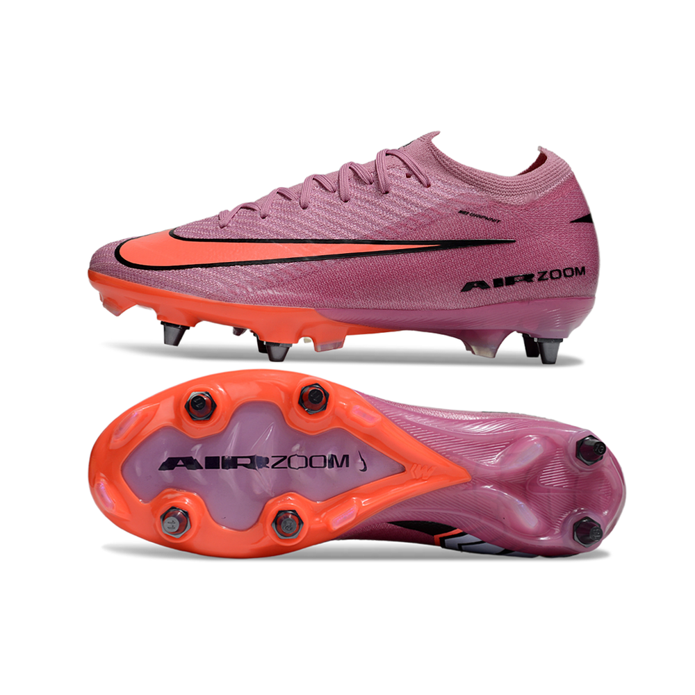 Chuteira Campo Nike Air Zoom Mercurial Vapor 16 Elite Trava Mista Rosa e Laranja