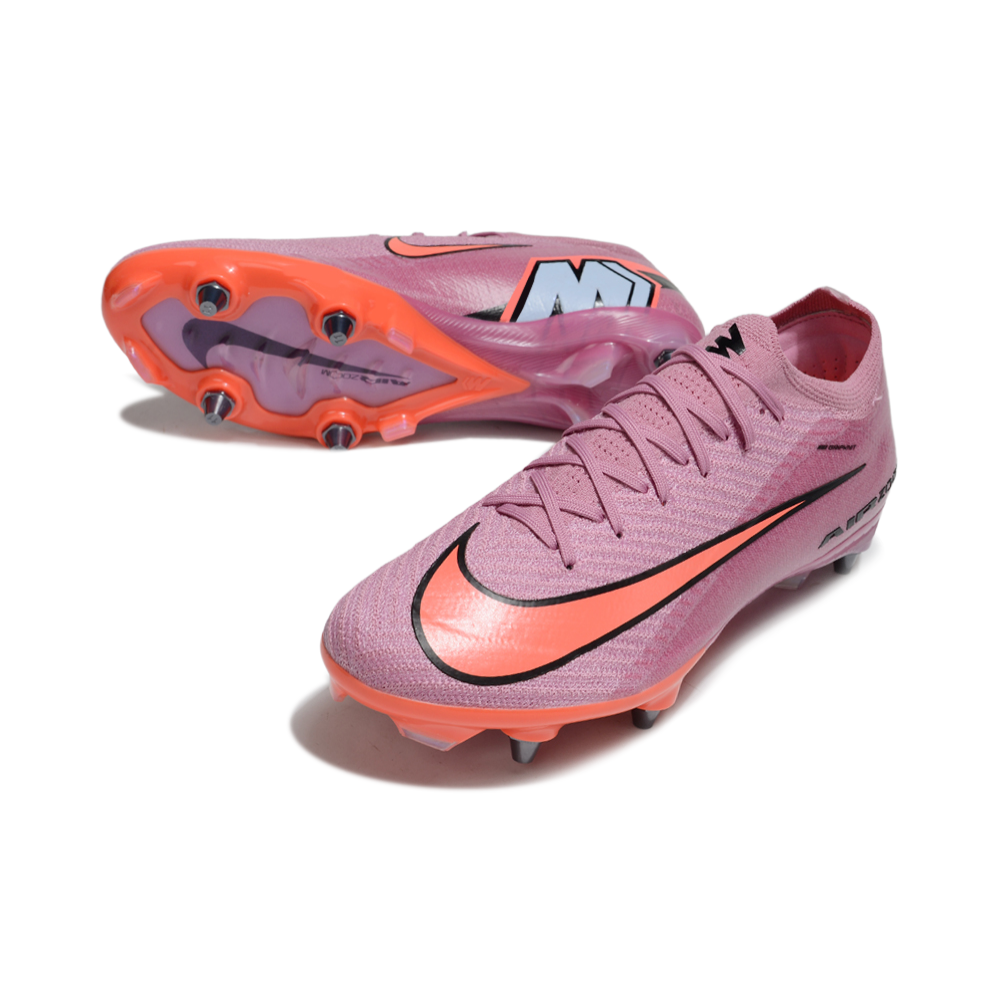 Chuteira Campo Nike Air Zoom Mercurial Vapor 16 Elite Trava Mista Rosa e Laranja