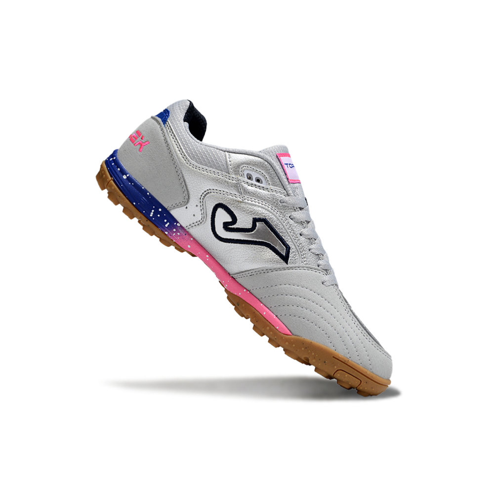 Chuteira Society Joma Top Flex Prata, Rosa e Azul