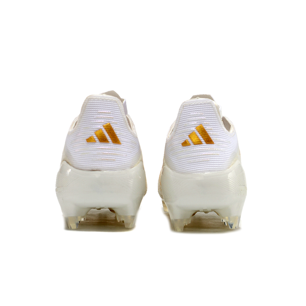 Chuteira Infantil Campo Adidas F50 TF Branca e Dourada "Day Spark Pack"