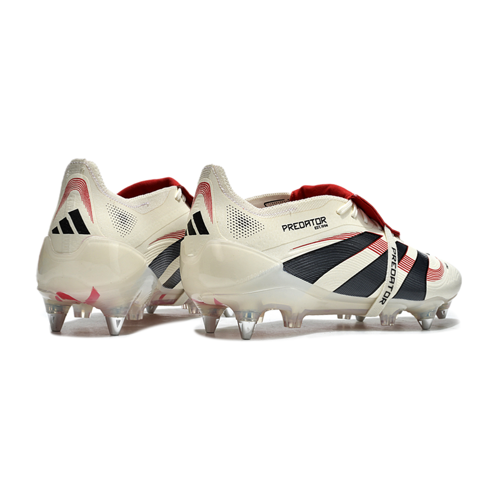 Chuteira Campo Adidas Predator Elite FT 30 Ponta de Aluminio Bege, Vermelha e Preta