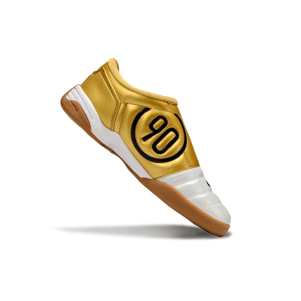 Chuteira Futsal Nike Total 90 IC Branco e Dourado