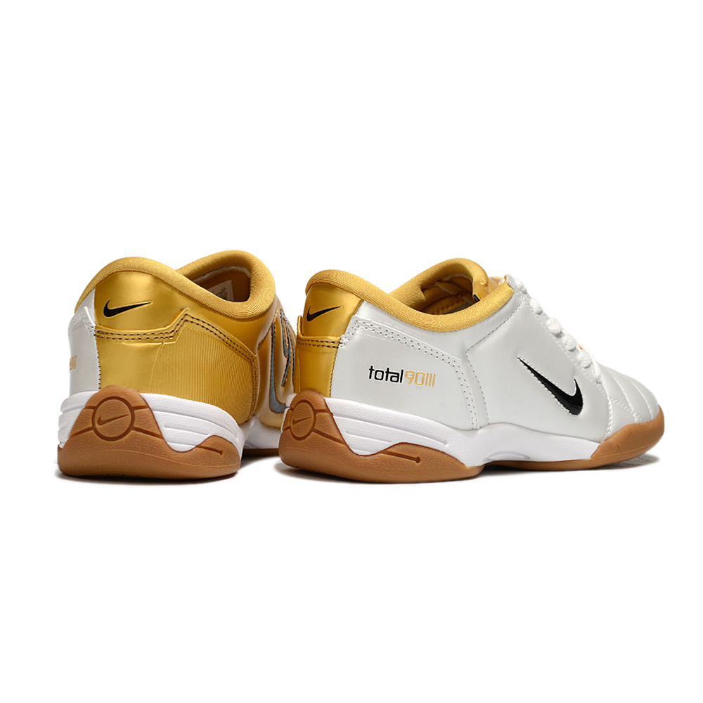 Chuteira Futsal Nike Total 90 IC Branco e Dourado