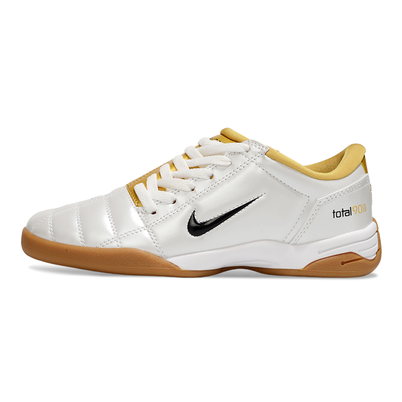 Chuteira Futsal Nike Total 90 IC Branco e Dourado