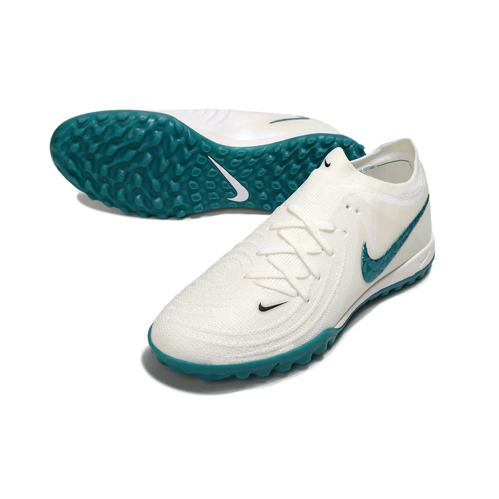 Chuteira Society Nike Phantom GX2 Elite TF Branca e Verde 