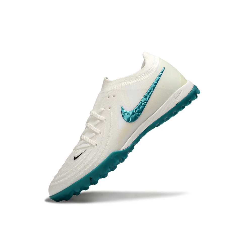 Chuteira Society Nike Phantom GX2 Elite TF Branca e Verde 