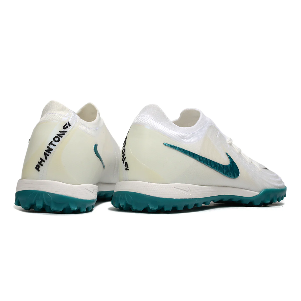 Chuteira Society Nike Phantom GX2 Elite TF Branca e Verde 