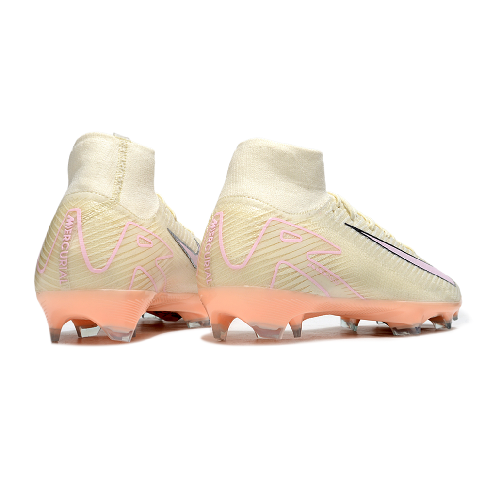 Chuteira Campo Nike Air Zoom Mercurial Superfly 10 Elite FG Branco e Rosa
