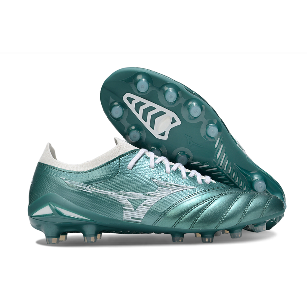 Chuteira Campo Mizuno Morelia Neo 4 Beta FG Verde e Branco