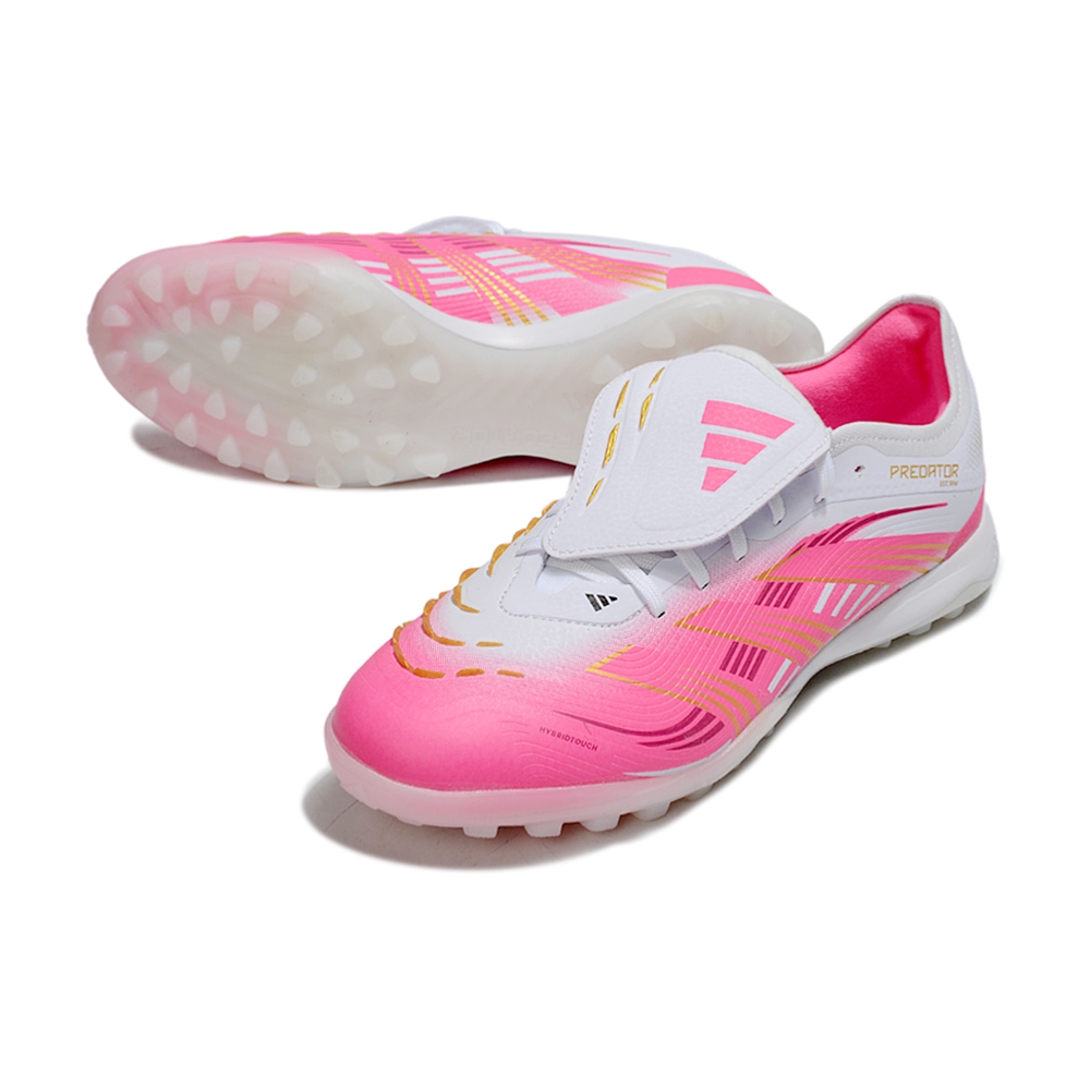 Chuteira Society Adidas Predator League Elite TF Branco e Rosa