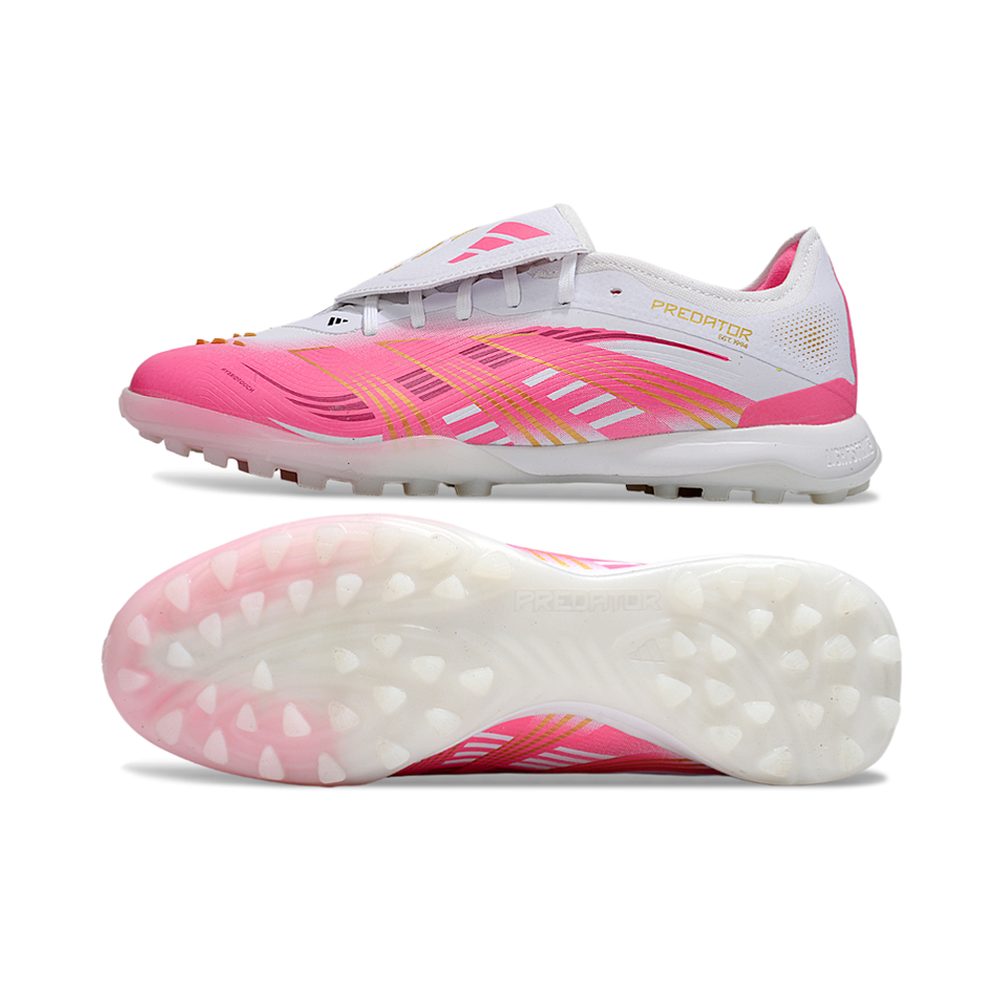 Chuteira Society Adidas Predator League Elite TF Branco e Rosa