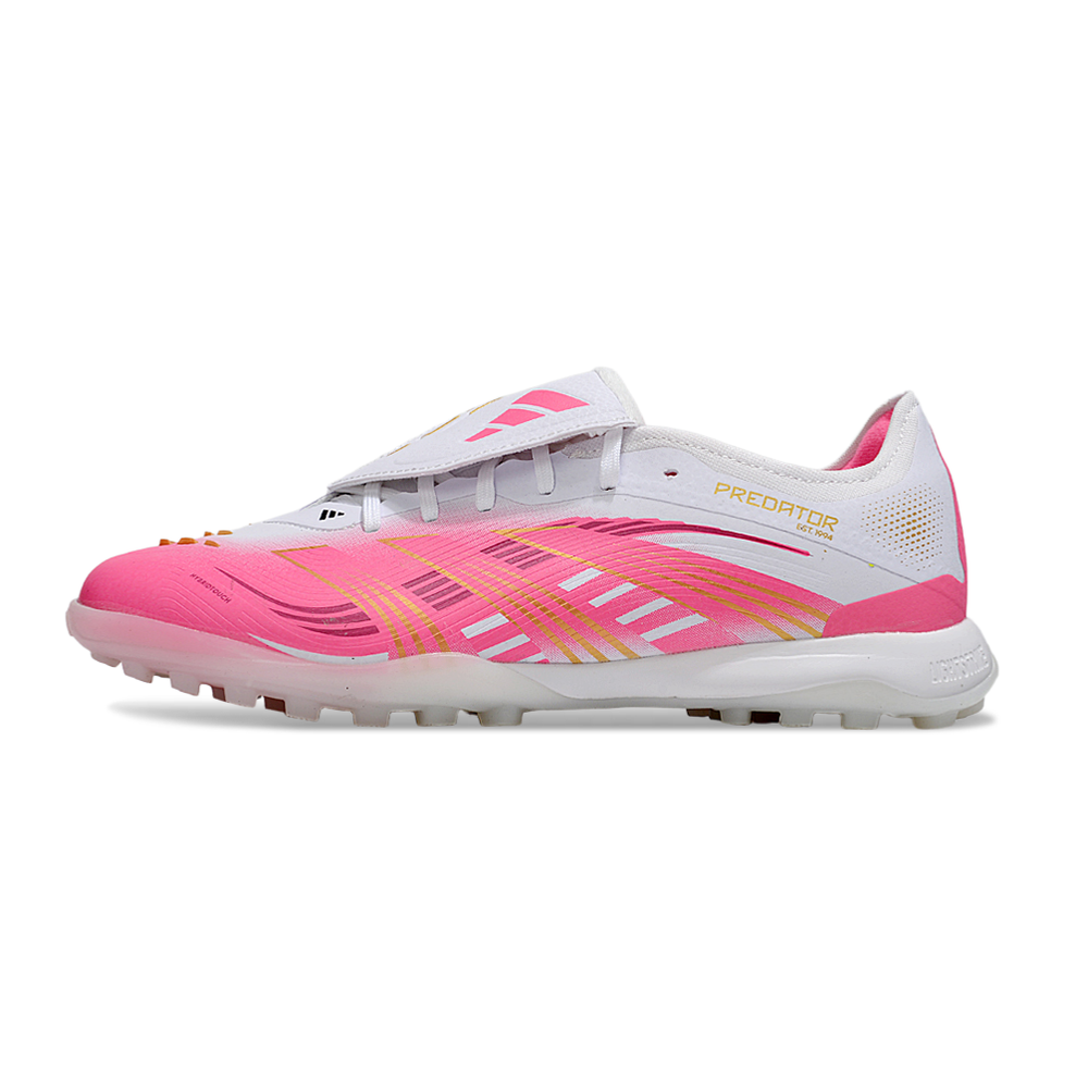 Chuteira Society Adidas Predator League Elite TF Branco e Rosa