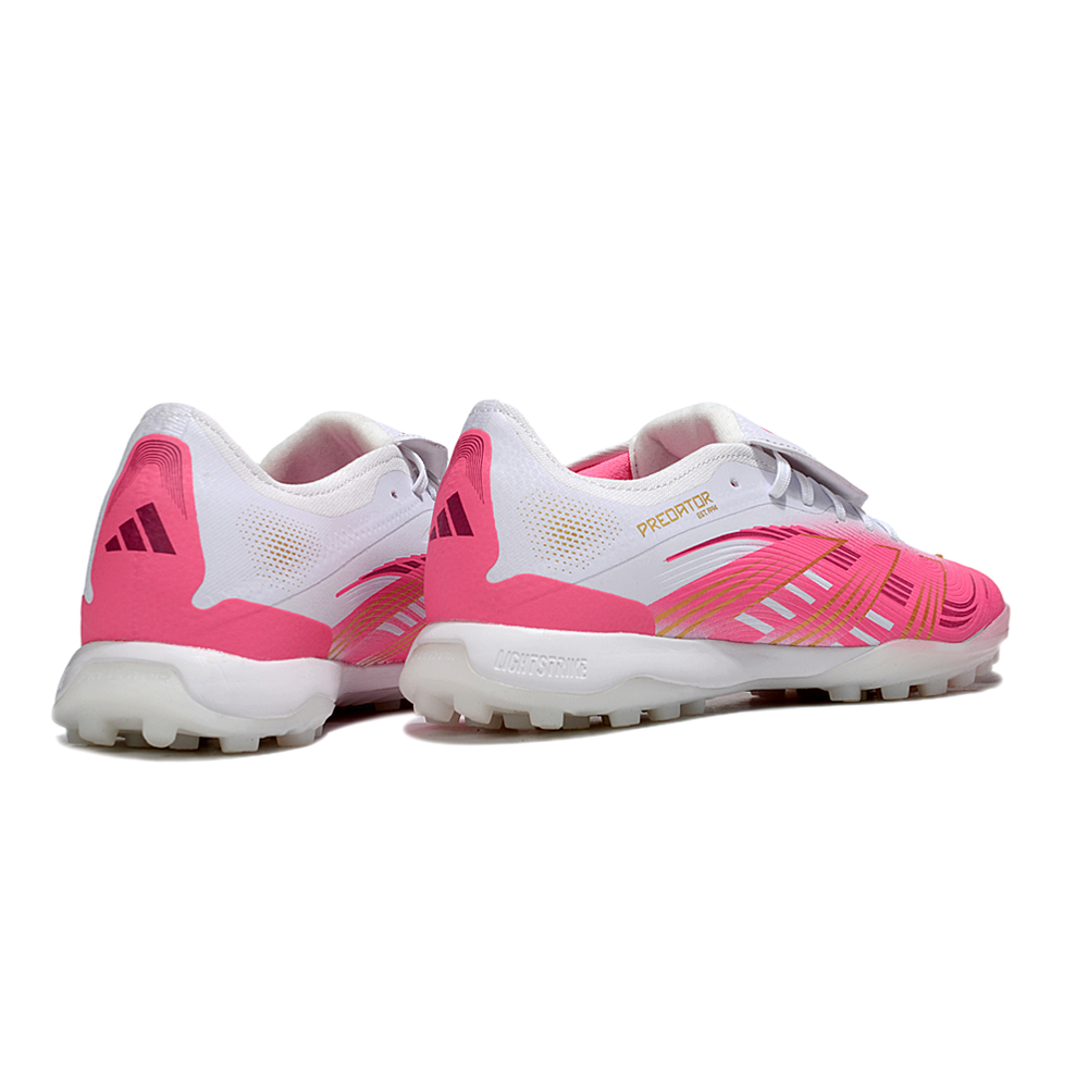 Chuteira Society Adidas Predator League Elite TF Branco e Rosa