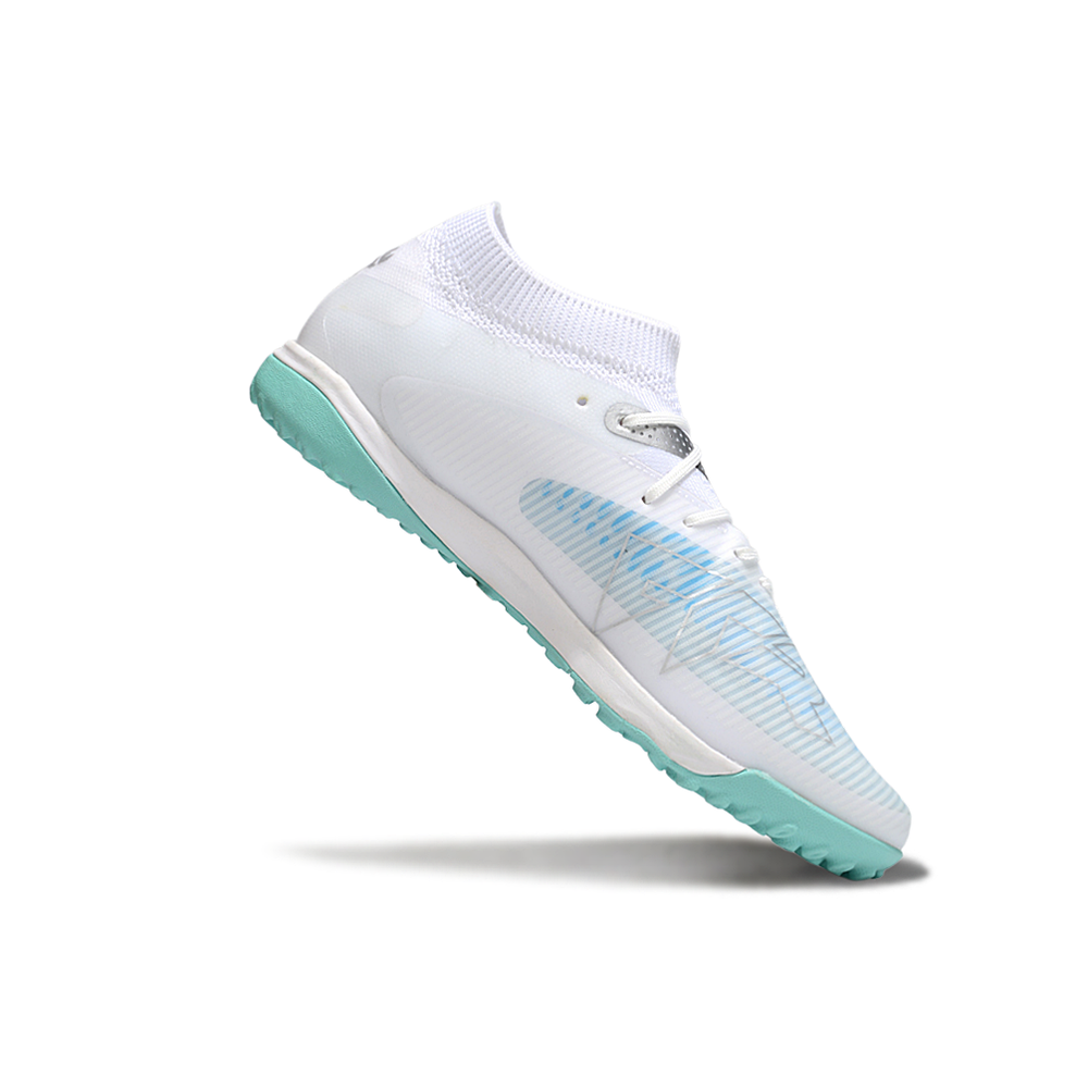 Chuteira Society Puma Future 8 TF Branco e Azul