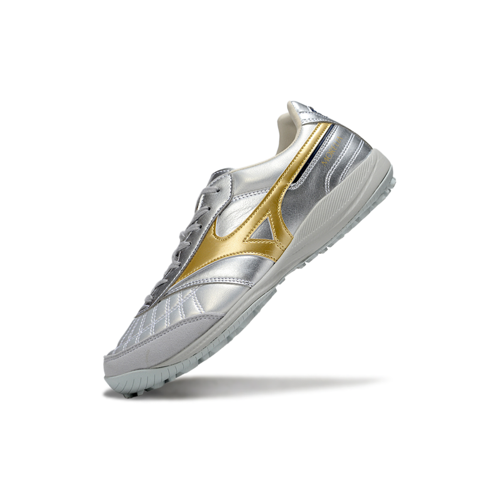 Chuteira Society Mizuno Morelia Neo 4 TF ''Platinum'' Prata