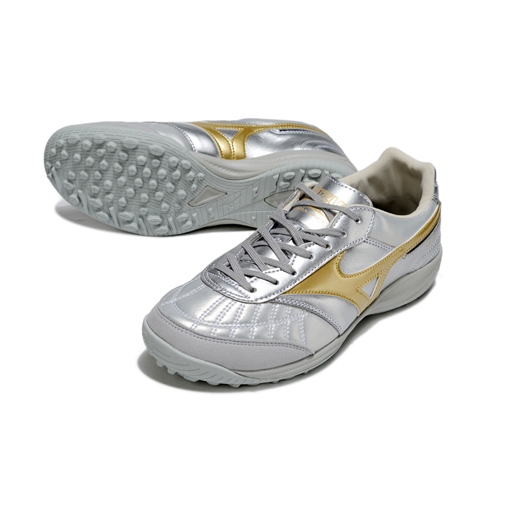 Chuteira Society Mizuno Morelia Neo 4 TF ''Platinum'' Prata