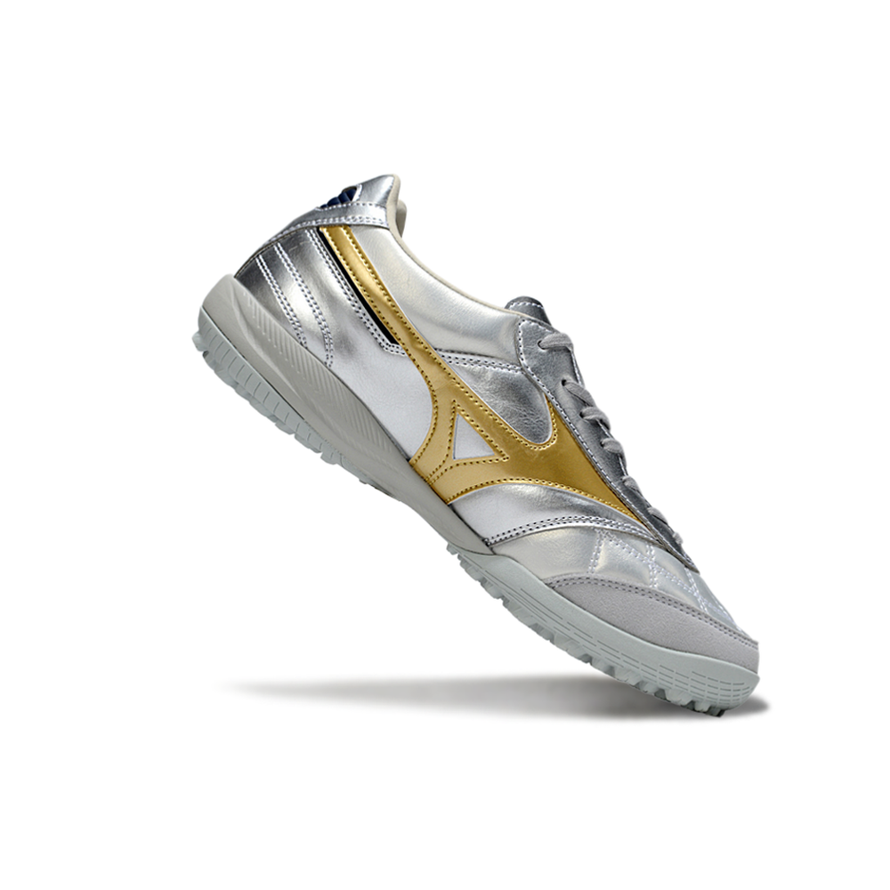 Chuteira Society Mizuno Morelia Neo 4 TF ''Platinum'' Prata