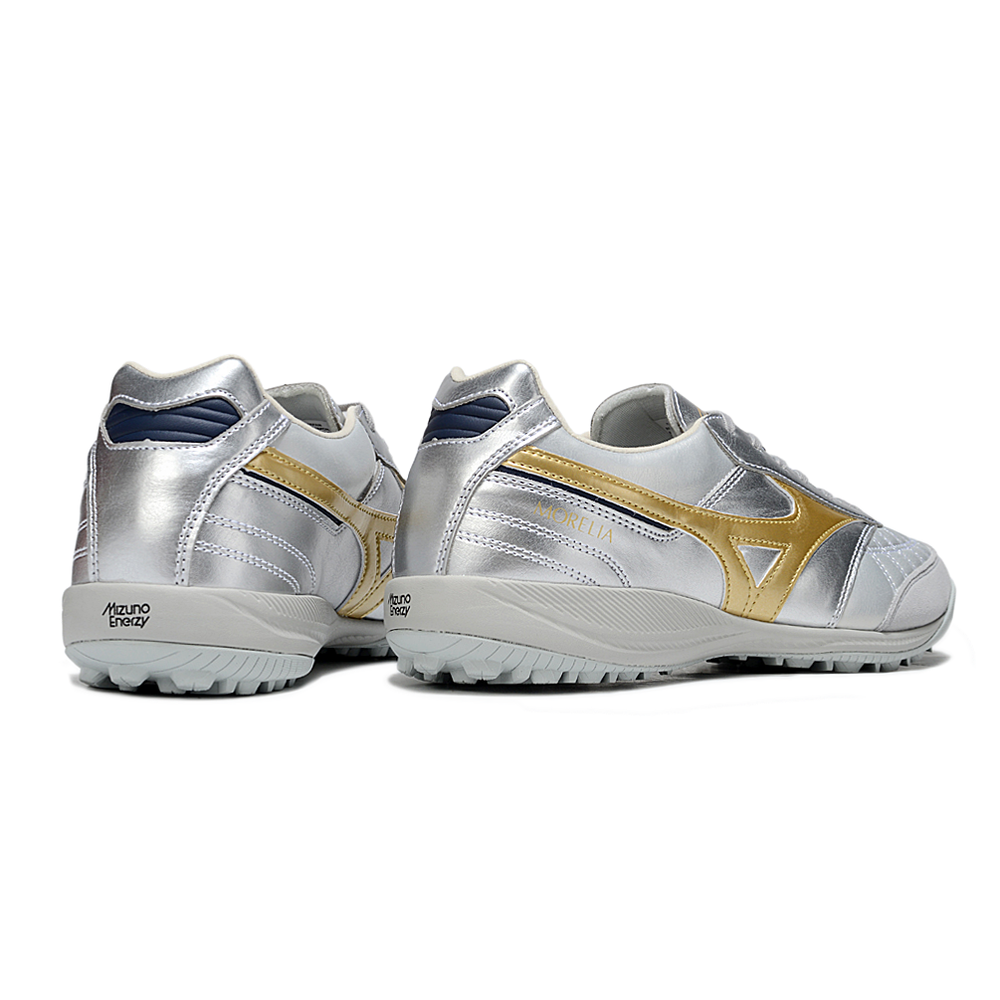 Chuteira Society Mizuno Morelia Neo 4 TF ''Platinum'' Prata