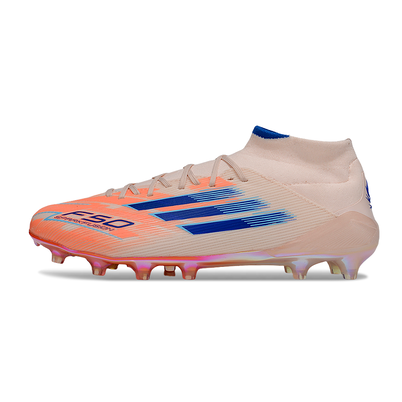 Chuteira Campo Adidas F50 Cano Médio FG Rosa e Azul